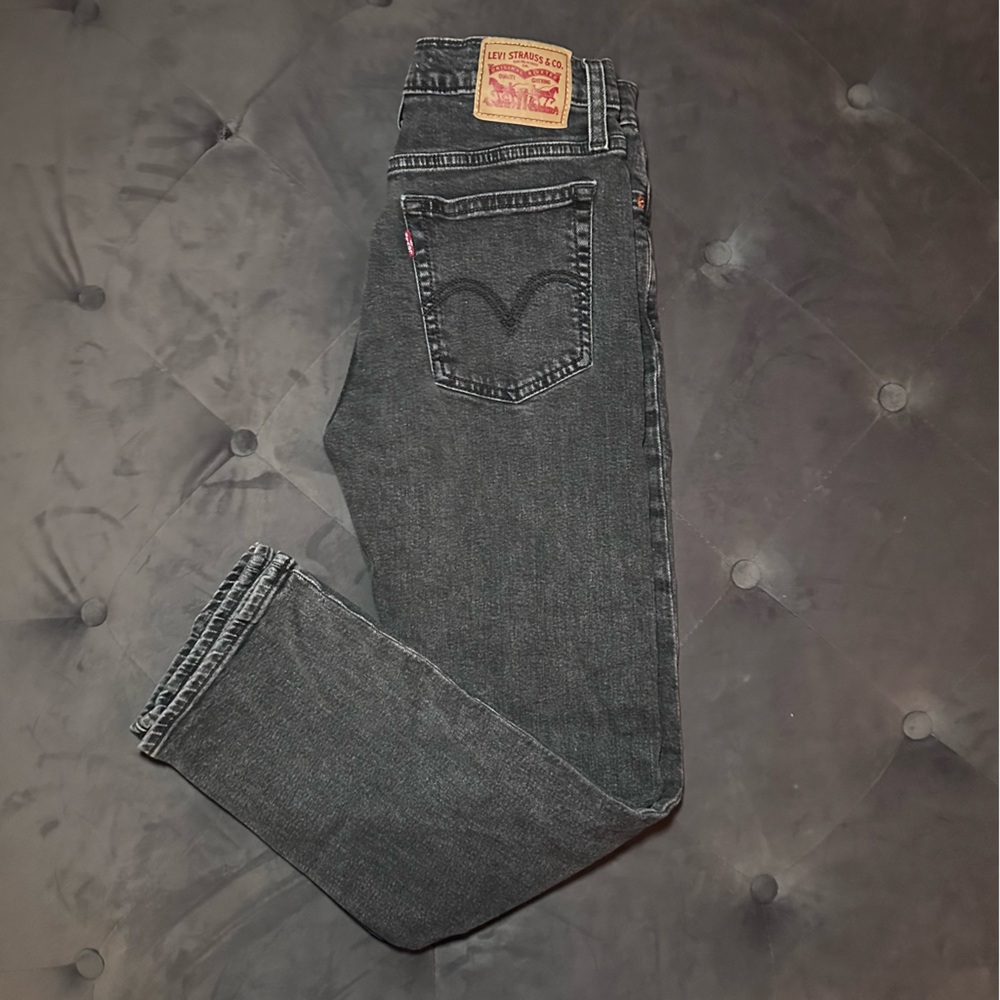 Levi's Wedgie Straight Faded Black Button-Fly Jeans Sz 27